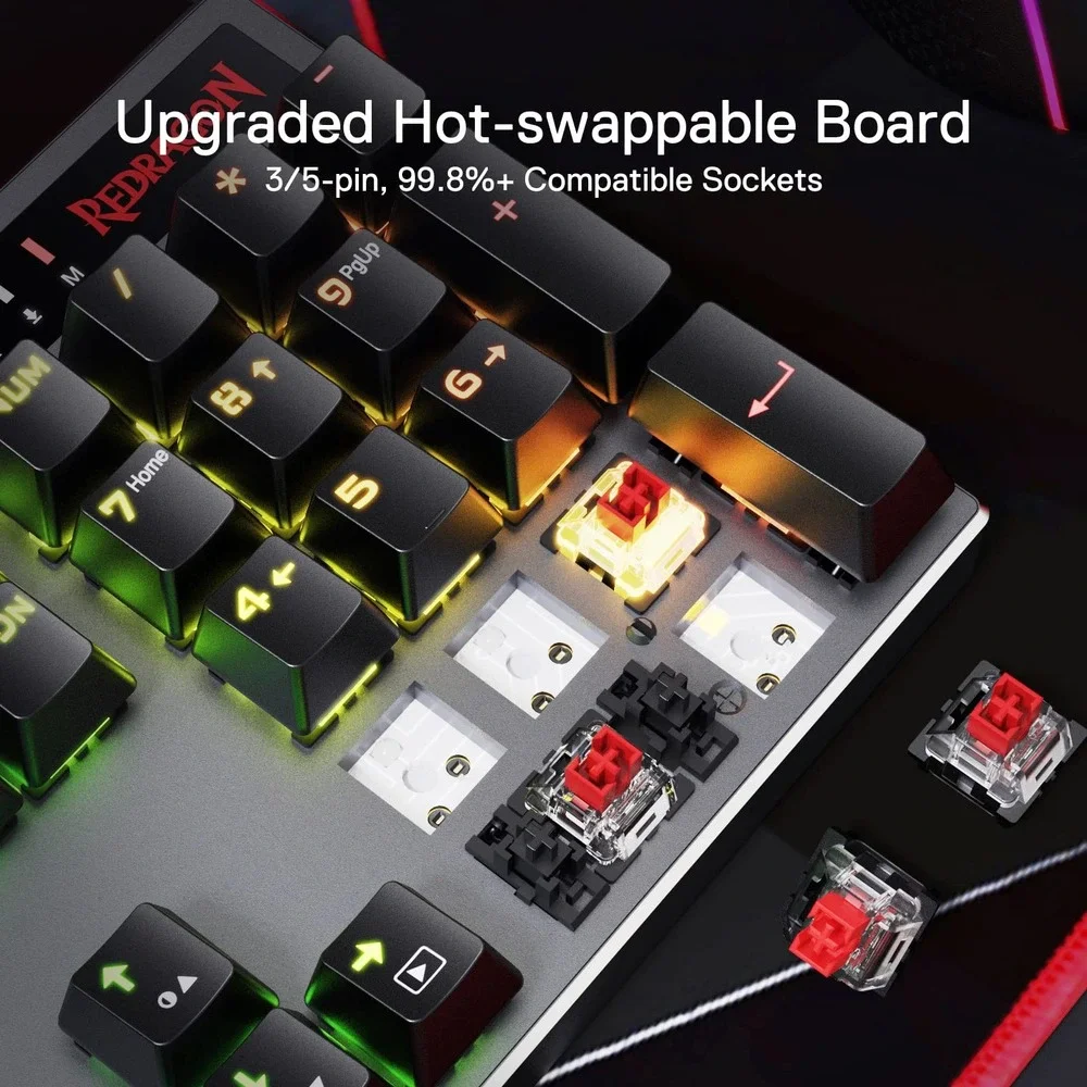 Redragon K556 PRO Wireless RGB Mechanical Gaming Keyboard 104 Key Aluminum Frame